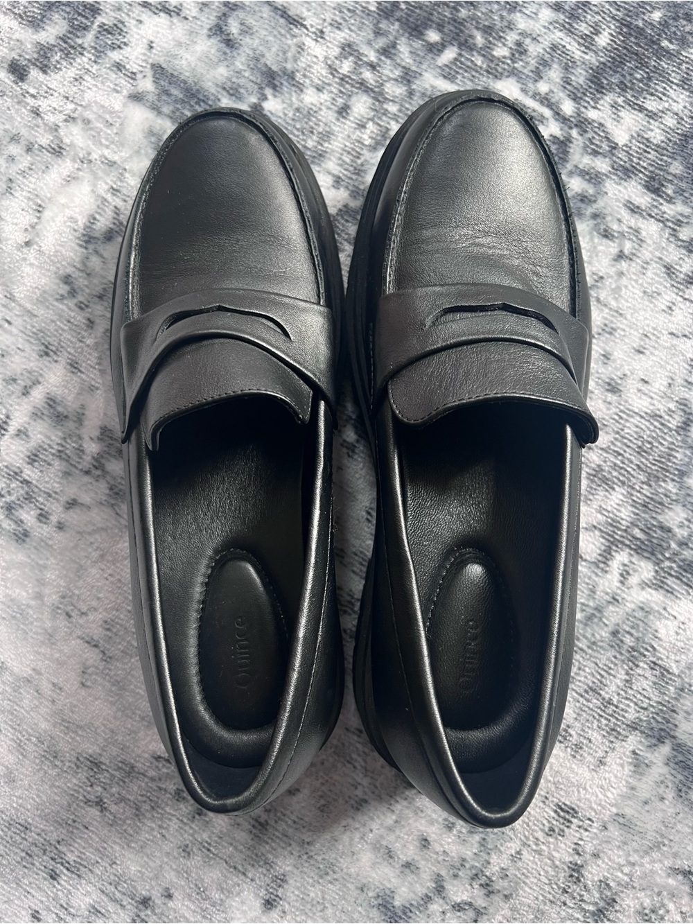 Quince Black Platform Penny Loafers Women Size 9 - Picture 8 of 14